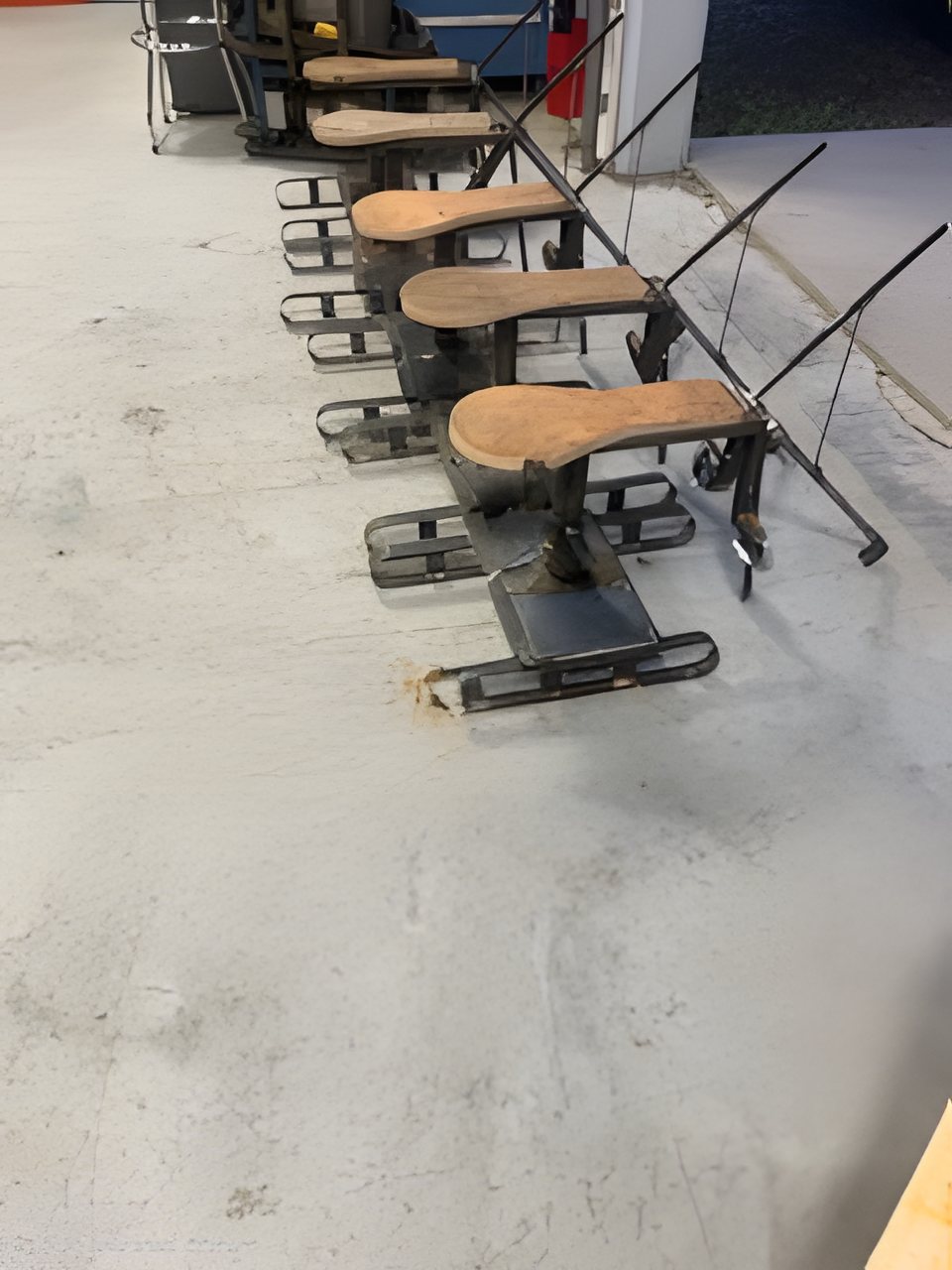 Bedrock Digger frames with seats fitted, awaiting paint